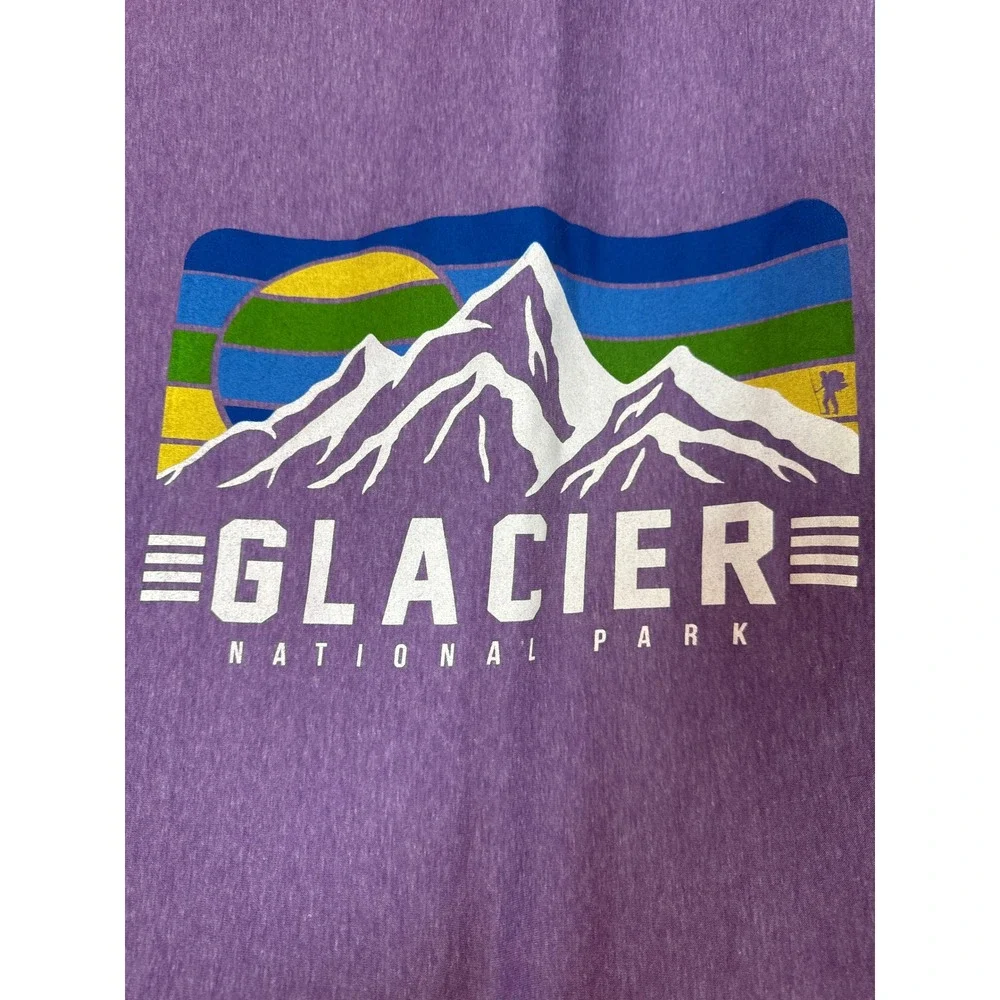 Salt Creek Glacier National Park Purple Fleece/ cotton outside blanket 70 x70 in